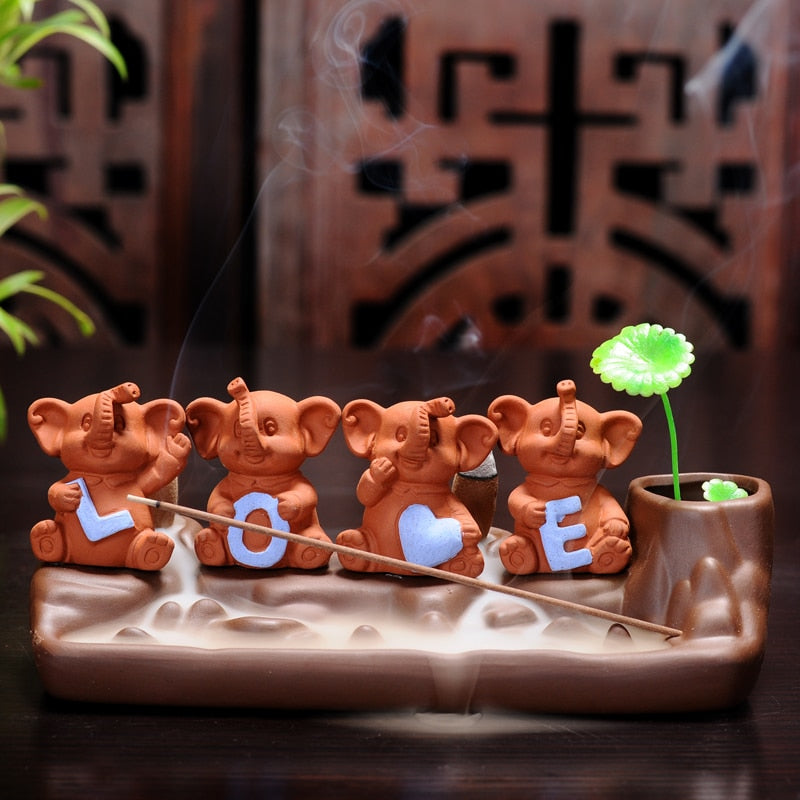 Four Little Elephants Backflow Incense Burner Shanghai Stock Incense Burner Australia