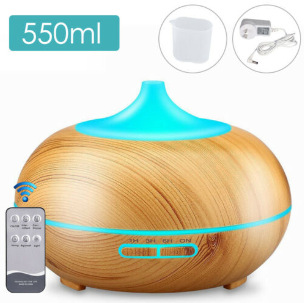 Low Ultrasonic Aromatherapy Diffuser Electric Air Humidifier 550 ml