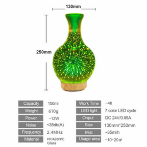 Fireworks 100ml Ultrasonic Diffuser Humidifier LED Night Light