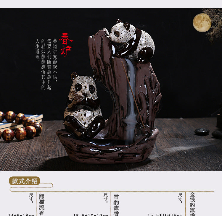 Panda Backflow Incense Burner plus Free 50 cones - Shanghai Stock