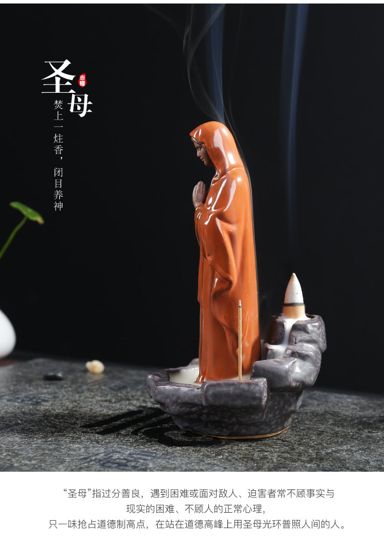 Virgin Mary Statue Backflow Incense Burner - Shanghai Stock