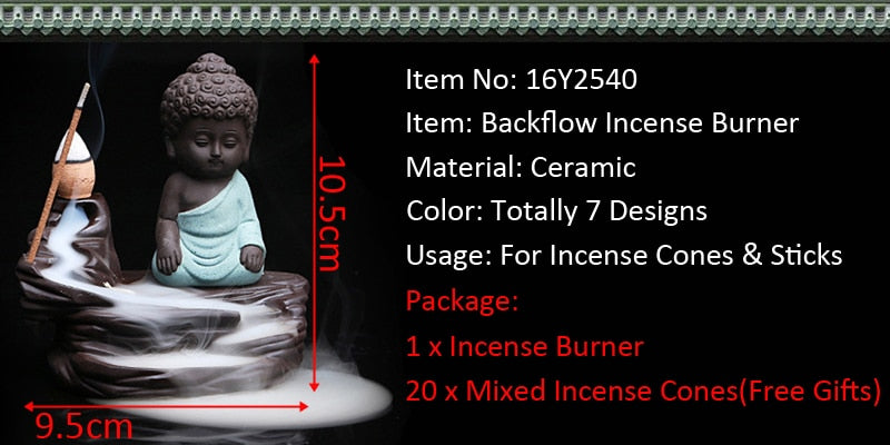 Little Monk Stick and Backflow Incense Burner - Shanghai Stock