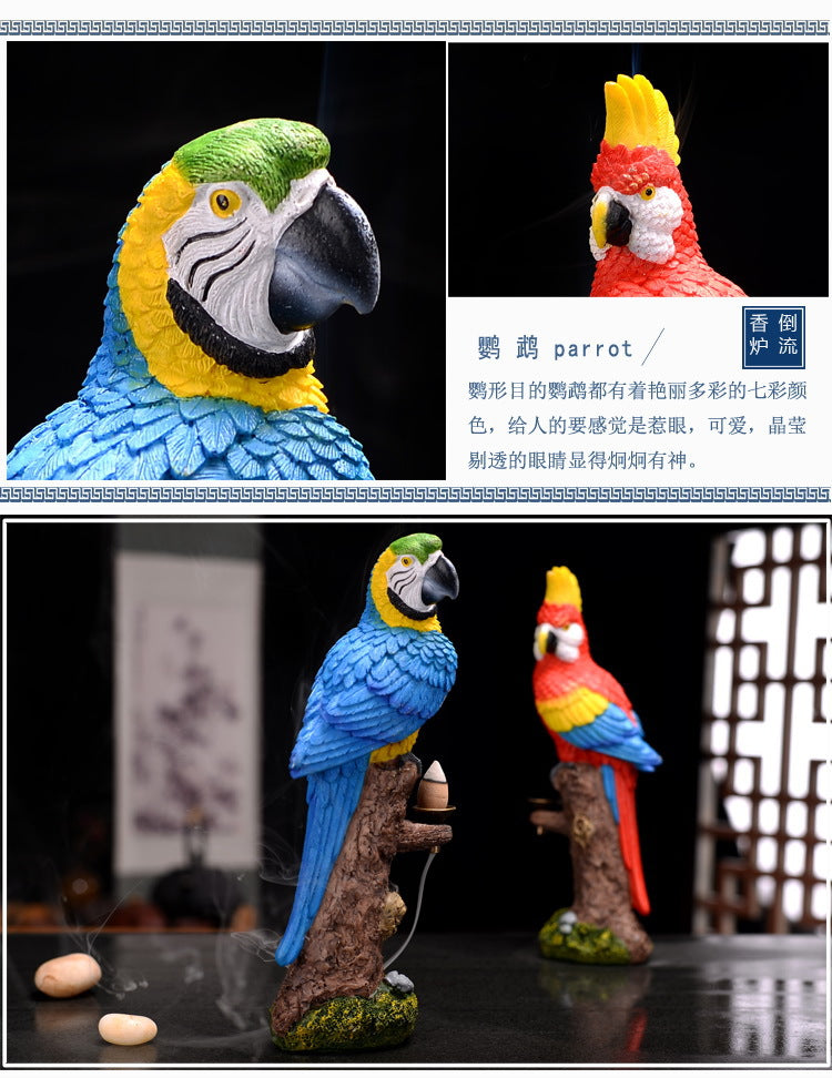 Resin Parrot Backflow Incense Burner - Shanghai Stock