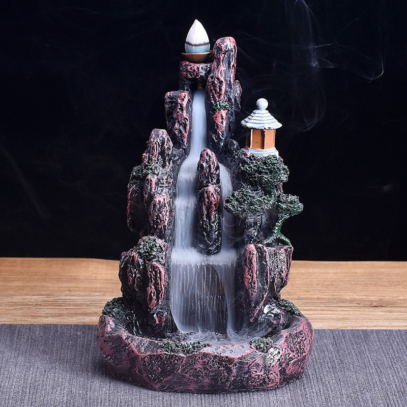 Resin Mountain Waterfall Backflow Incense Burner