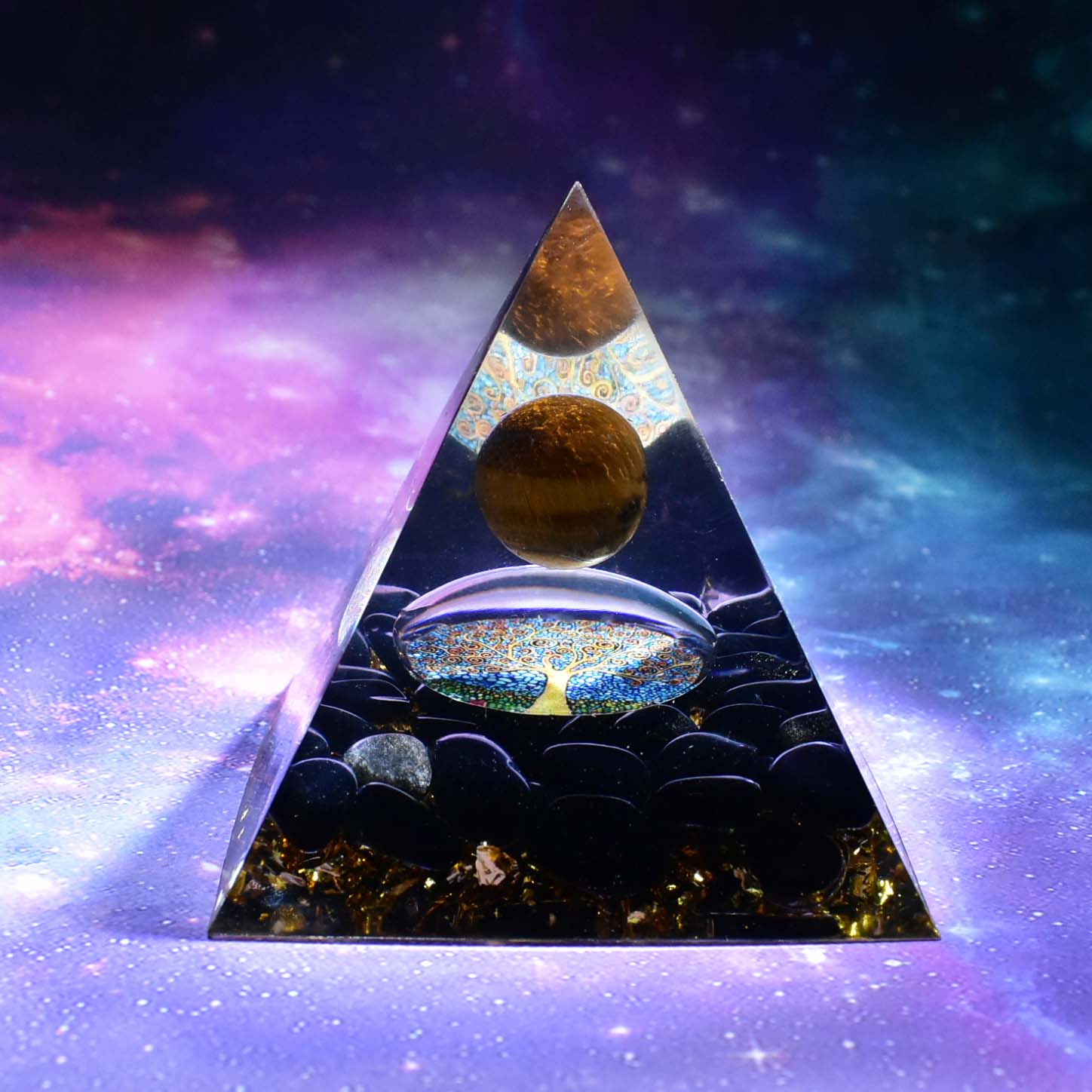 Orgone Pyramid Tiger Eye - Handmade