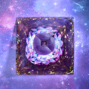 Orgone Pyramid Amethyst Crystal - Handmade