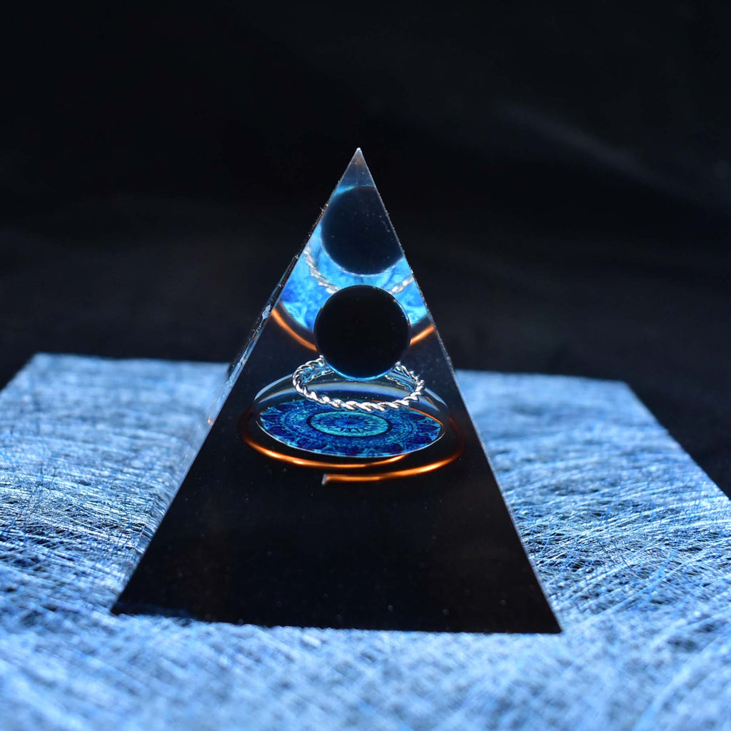 Orgone Pyramid Obsidian - Handmade