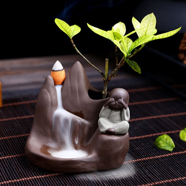 Little Monk Waterfall Backflow Incense Burner - Shanghai Stock