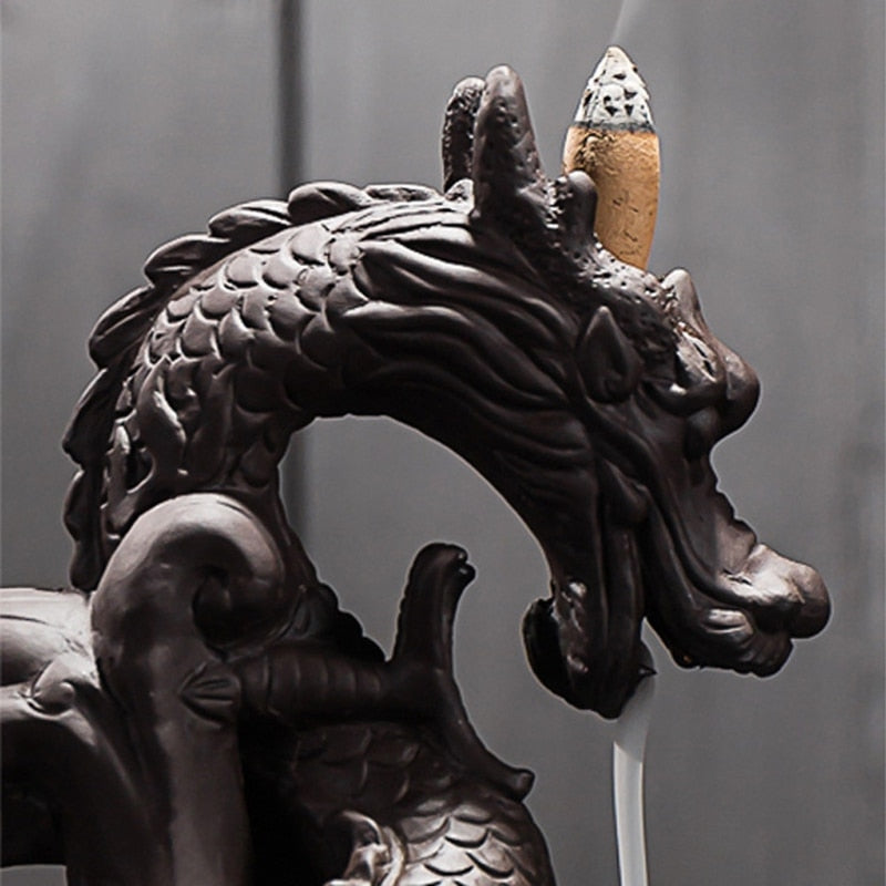 Ceramic Dragon with Crystal Ball Backflow Incense Burner - Shanghai Stock
