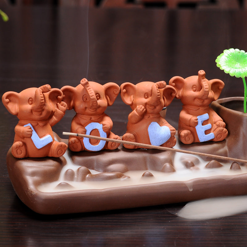 Four Little Elephants Backflow Incense Burner - Shanghai Stock