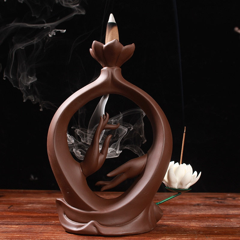 Finger with Lotus Flower Backflow Incense Burner - Shanghai Stock
