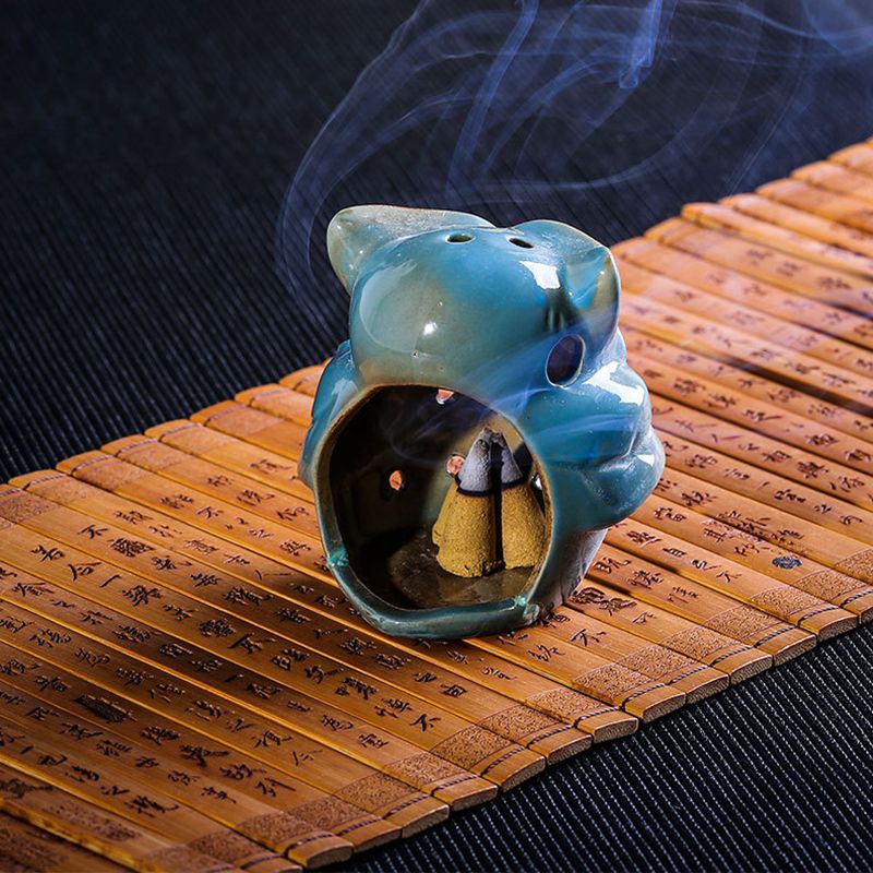 Ceramic Owl Incense Cone Burner Set of 4 - Shanghai Stock