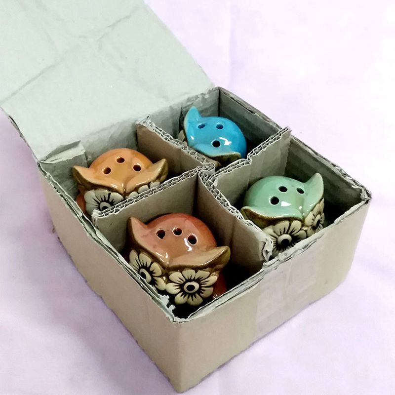 Ceramic Owl Incense Cone Burner Set of 4 - Shanghai Stock