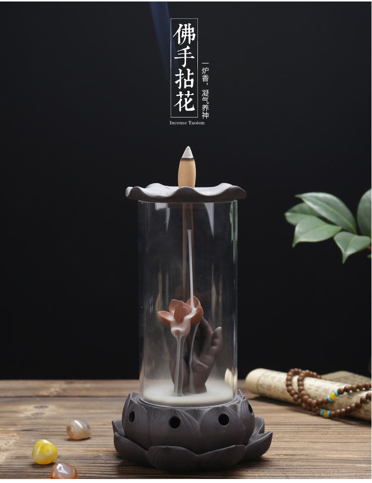 Hand Flower Backflow Incense Burner - Shanghai Stock